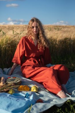Кимоно из натурального Льна Silence, Терракотовый, S